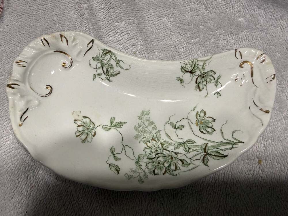 Vintage J & G Meakin Gem Bone Dish Floral Gold Trim